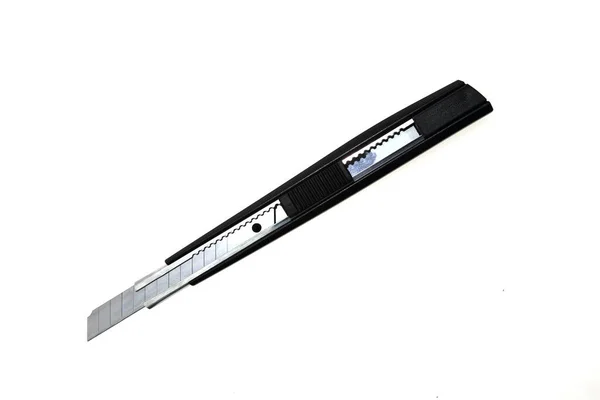 Edelstahl Cutter Messer Isoliert Auf Weißem Hintergrund — Stockfoto