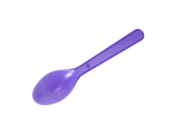 Plastic Spoon White Background Clipping Path — Stock Photo, Image