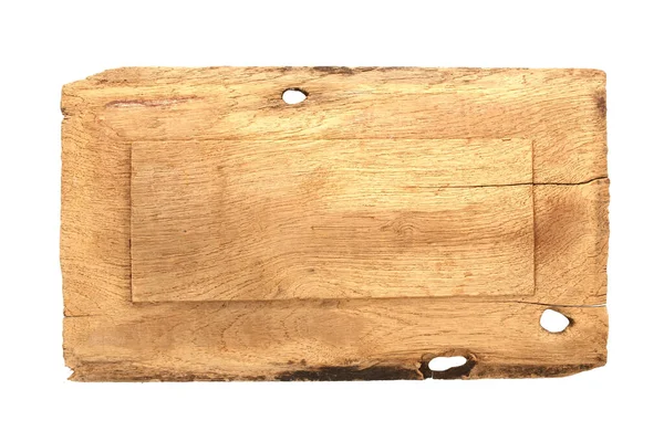 Пустой Деревянный Знак Белом Фоне Вырезкой Пути — стоковое фото
