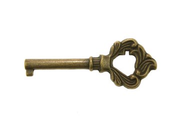 antika anahtar beyaz zemin üzerine izole