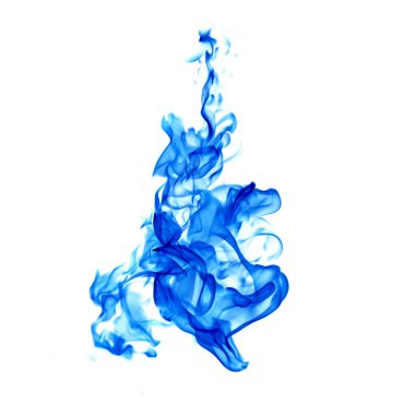 mavi alevler kırpma kısmı ile beyaz arkaplanda izole