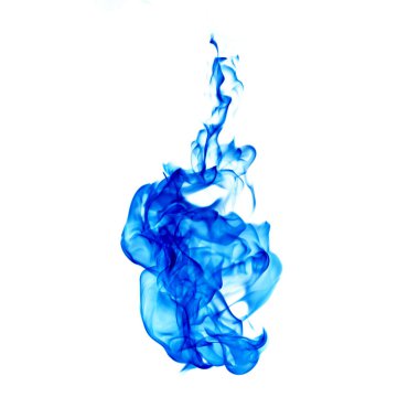 mavi alev beyaz arkaplanda kırpma parçasıyla izole edildi