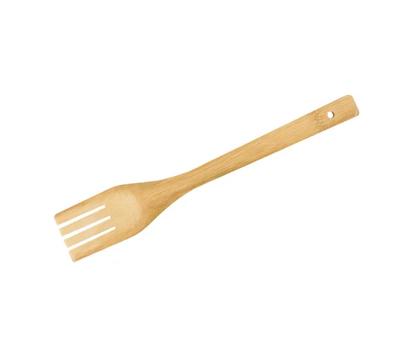 Wooden Fork Isolated White Background Clipping Path — Stock Photo, Image