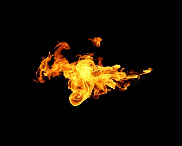 Fire Flames Collection Isolated Black Background — Stock Photo, Image
