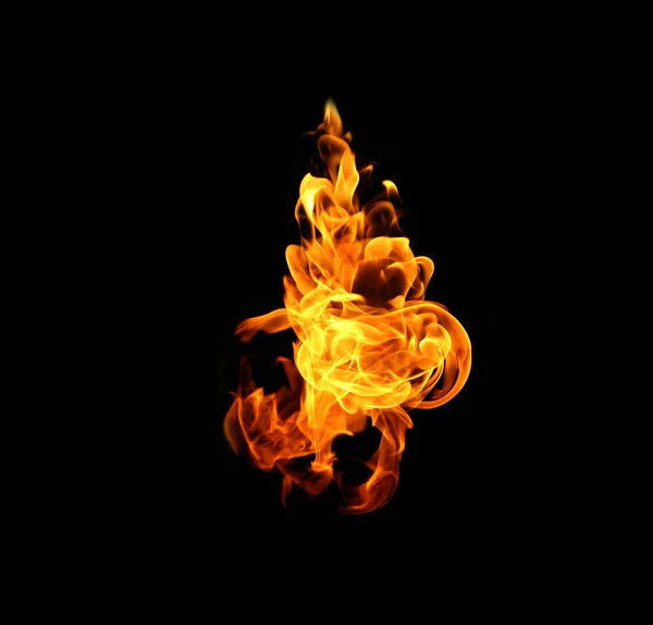 Коллекция Огня Изолированы Черном Фоне — стоковое фото