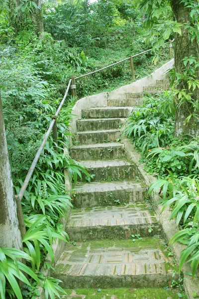 Treppe Mit Felsenmuster Hintergrund — Stockfoto