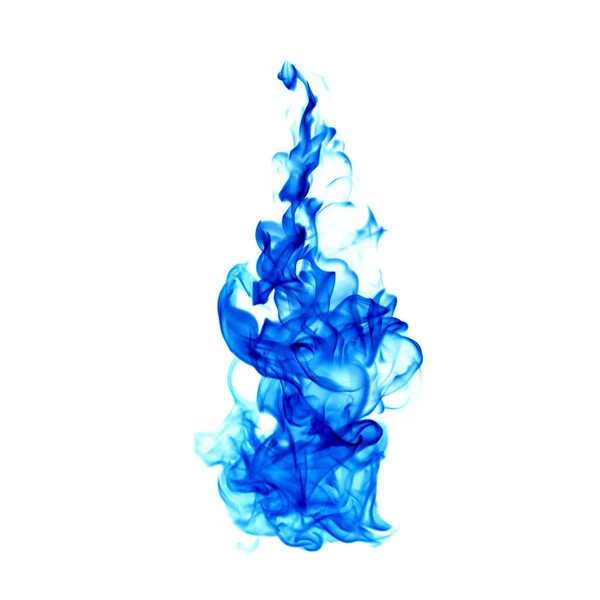 Голубое Пламя Белом Фоне — стоковое фото