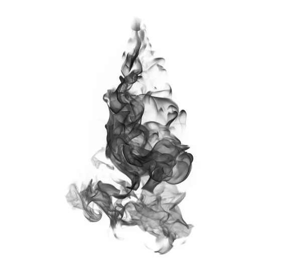 白い背景に隔離された黒い煙 — ストック写真