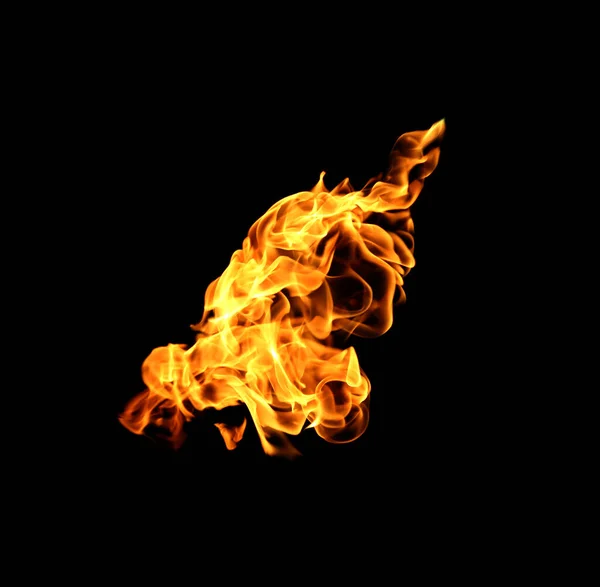 Fire Flames Collection Isolated Black Background — Stock Photo, Image