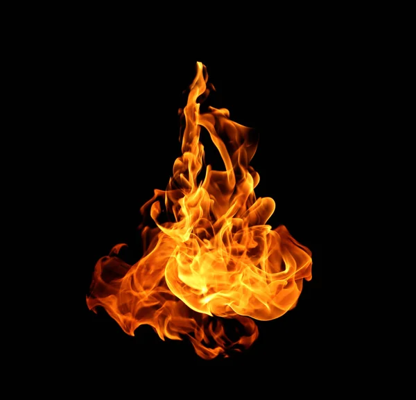 Fire Flames Collection Isolated Black Background — Stock Photo, Image