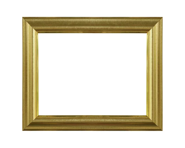 用裁剪路径在白色背景上隔离的金色装饰镜框 — 图库照片