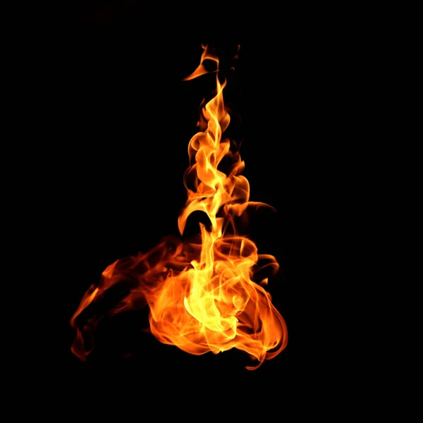 Fire Flames Collection Isolated Black Background — Stock Photo, Image