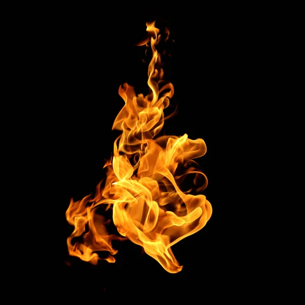 Fire Flames Collection Isolated Black Background — Stock Photo, Image