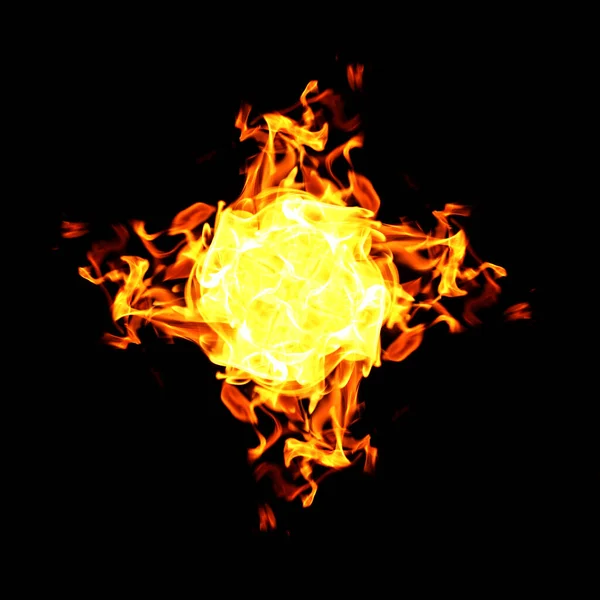 Fire Flames Collection Isolated Black Background — Stock Photo, Image