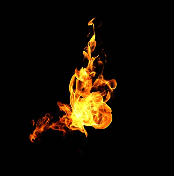 Fire Flames Collection Isolated Black Background — Stock Photo, Image