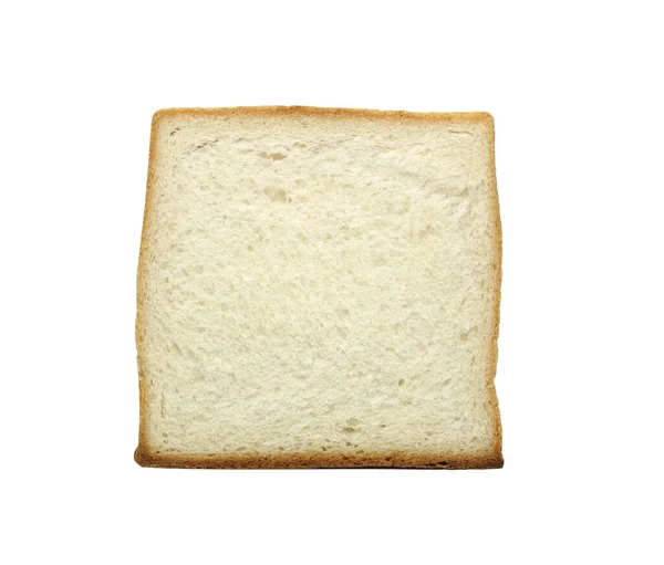 Кусок Белого Хлеба Изолирован Белом Фоне Вырезкой Дорожки — стоковое фото