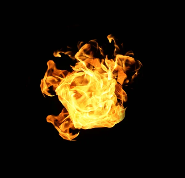 Fire Flames Collection Isolated Black Background — Stock Photo, Image