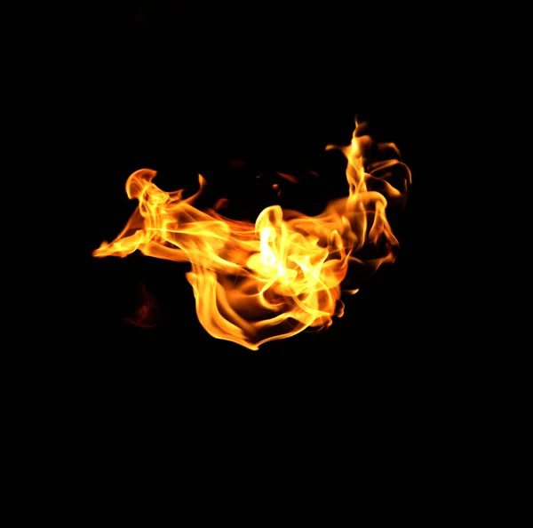 Kolekcja Ognia Płomienie Izolowane Czarnym Tle — Zdjęcie stockowe