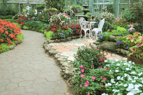 Path Way Garden Flowers Garden — Stock Photo, Image