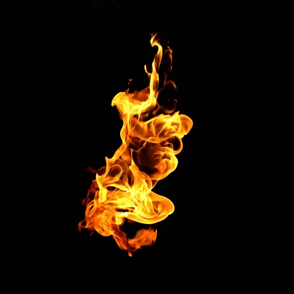 Коллекция Огня Изолированы Черном Фоне — стоковое фото