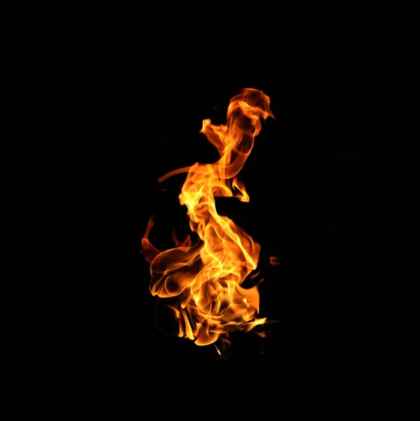 Feuer Auf Schwarzem Hintergrund — Stockfoto