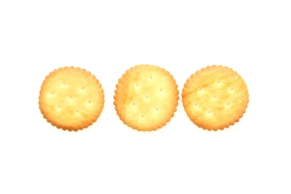 Cheese Crackers Salt Isolated White Background — Stock Photo, Image