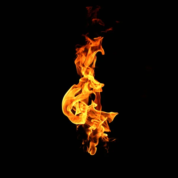 Oheň Rám Černém Pozadí — Stock fotografie