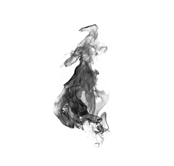 Schwarzer Rauch Auf Weißem Hintergrund — Stockfoto