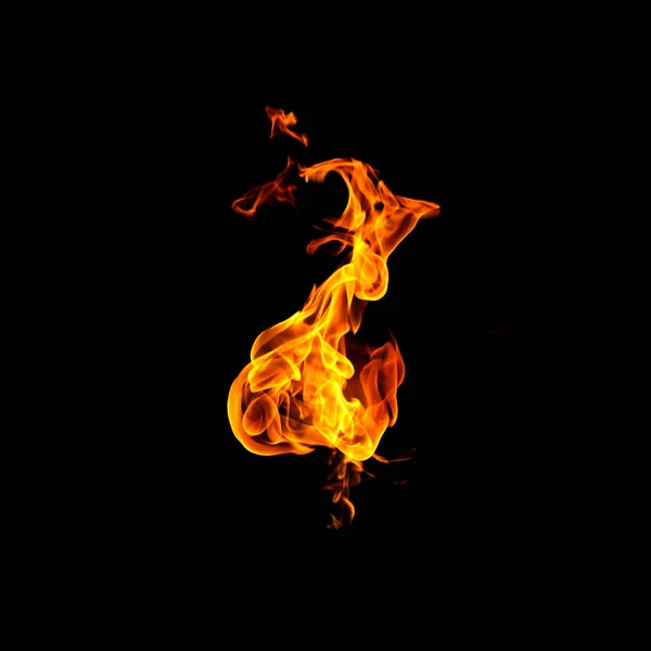 Tűz Egy Fekete Háttér — Stock Fotó
