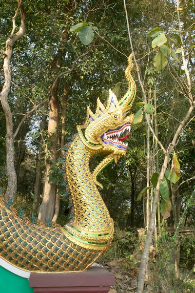 Naga Standbeeld Tempel Thailand Textuur Achtergrond — Stockfoto