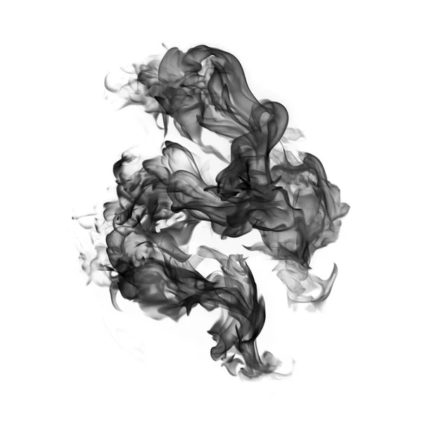 Black Smoke Abstract White Background Fire Design — Stock Photo, Image