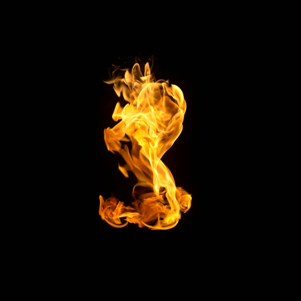 Fire Flames Black Background — Stock Photo, Image