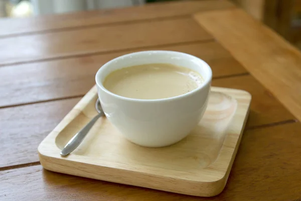 Kaffee Espresso Auf Holz Tisch Hintergrund — Stockfoto