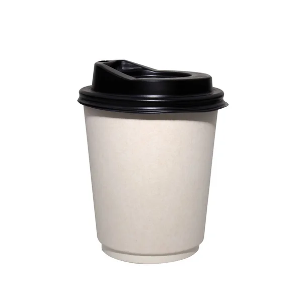 Papper Kaffe Kopp Vit Bakgrund — Stockfoto