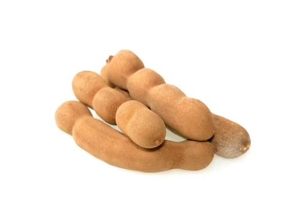 Söt Tamarind Vit Bakgrund — Stockfoto