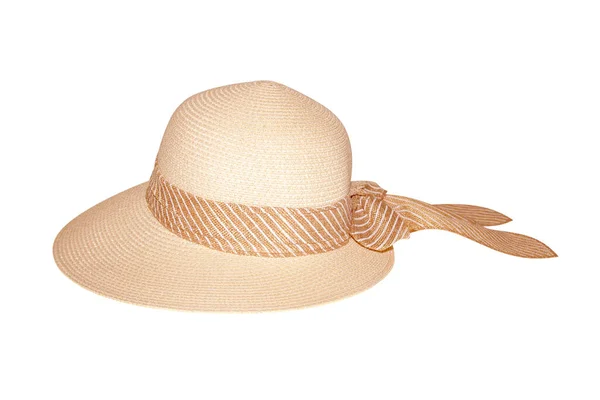 Γυναίκα Καπέλο Που Απομονώνονται Λευκό Φόντο Γυναικεία Παραλία Καπέλο — Φωτογραφία Αρχείου