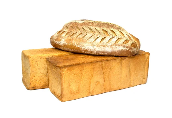 Brood Brood Geïsoleerd Een Witte Achtergrond — Stockfoto