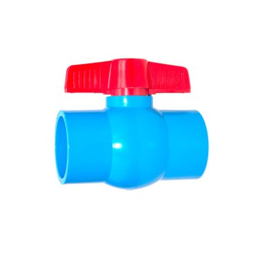 Plastik top vanası beyaz arkaplanda izole edildi.