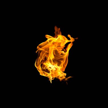 Siyah arkaplandaki alevler soyut.