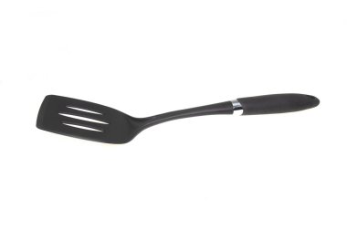 Beyaz arka plan üzerinde plastik spatula