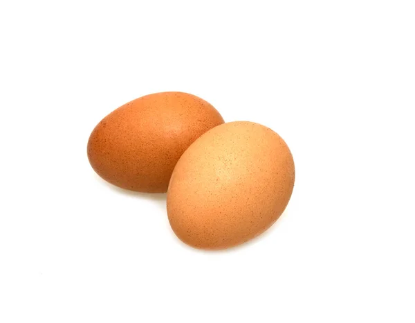 Due Uova Pollo Isolate Sfondo Bianco — Foto Stock