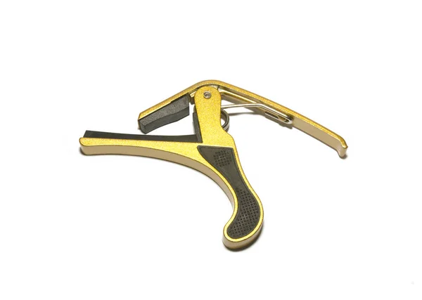 Guitar Capo Guitarist Pin Capo Acoustic Guitar Isolated White —  Fotos de Stock