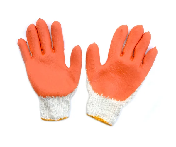 Rubber Coated Fabric Gloves Isolated White Background — ストック写真
