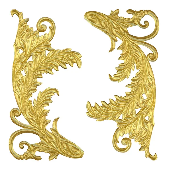Elementos Ornamento Desenhos Florais Ouro Vintage — Fotografia de Stock