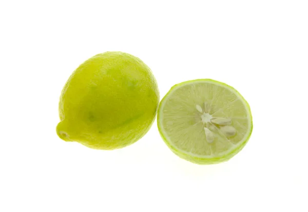 Fresh Lemon Split Half Isolated White Background — 스톡 사진