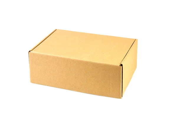 Caja Cartón Sobre Textura Fondo Blanco —  Fotos de Stock