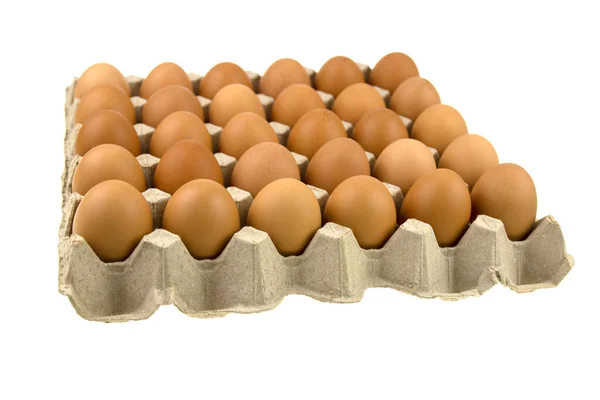 Chicken Eggs Fresh Cardboard Package Panel — ストック写真
