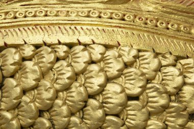 Golden flake of naga statue. temple in Thailand. for background