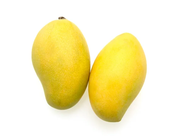 Two Mangos White Background — Fotografia de Stock