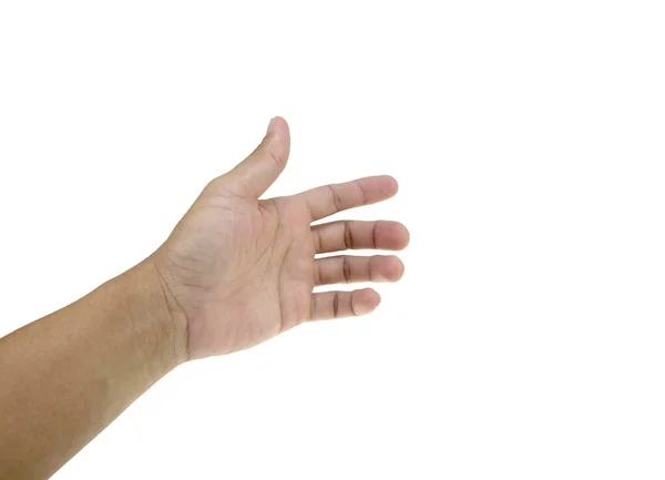 Man Hand Geïsoleerd Een Witte Achtergrond Uitknippad — Stockfoto